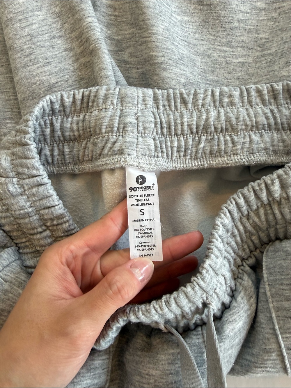 90 Degree Grey Sweatpants with Drawstring - Picture 3 of 4
